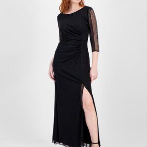 SL Fashions Women's Long Beaded-Sleeve Glitter, Size 8, MSRP: 179$